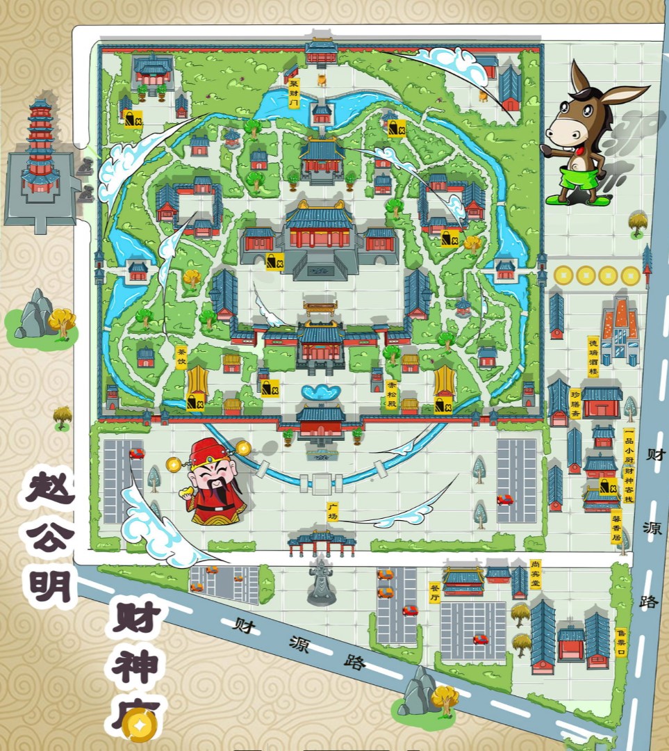 伊州寺庙类手绘地图